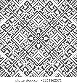 Texture élégante avec des figures de lignes.
Motif abstrait géométrique noir et blanc pour page Web, textures, carte, affiche, tissu. Conception extensible monochrome. 