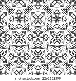 Stylish texture with figures from lines.
Abstract geometric black and white pattern for web page, textures, card, poster, fabric, textile. Monochrome graphic repeating design. 