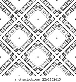 Stylish texture with figures from lines.
Abstract geometric black and white pattern for web page, textures, card, poster, fabric, textile. Monochrome graphic repeating design. 