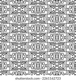 Stylish texture with figures from lines.
Abstract geometric black and white pattern for web page, textures, card, poster, fabric, textile. Monochrome graphic repeating design. 