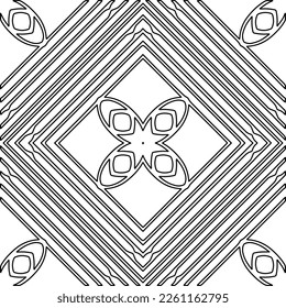 Stylish texture with figures from lines.
Abstract geometric black and white pattern for web page, textures, card, poster, fabric, textile. Monochrome graphic repeating design. 