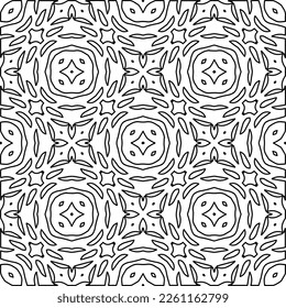 Stylish texture with figures from lines.
Abstract geometric black and white pattern for web page, textures, card, poster, fabric, textile. Monochrome graphic repeating design. 