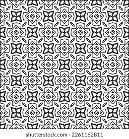 Stylish texture with figures from lines.
Abstract geometric black and white pattern for web page, textures, card, poster, fabric, textile. Monochrome graphic repeating design. 