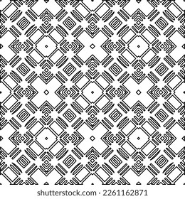 Stylish texture with figures from lines.
Abstract geometric black and white pattern for web page, textures, card, poster, fabric, textile. Monochrome graphic repeating design. 