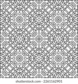 Textura elegante con figuras de líneas.
Resumen de patrones geométricos en blanco y negro para página web, texturas, tarjeta, afiche, tela, textil. Diseño repetitivo gráfico monocromo. 