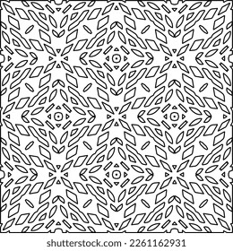 Stylish texture with figures from lines.
Abstract geometric black and white pattern for web page, textures, card, poster, fabric, textile. Monochrome graphic repeating design. 