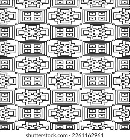 Stylish texture with figures from lines.
Abstract geometric black and white pattern for web page, textures, card, poster, fabric, textile. Monochrome graphic repeating design. 