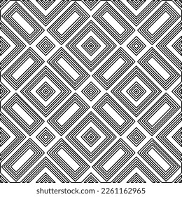 Stylish texture with figures from lines.
Abstract geometric black and white pattern for web page, textures, card, poster, fabric, textile. Monochrome graphic repeating design. 