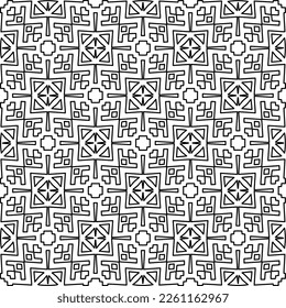 Stylish texture with figures from lines.
Abstract geometric black and white pattern for web page, textures, card, poster, fabric, textile. Monochrome graphic repeating design. 