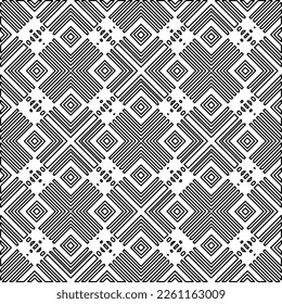 Stylish texture with figures from lines.
Abstract geometric black and white pattern for web page, textures, card, poster, fabric, textile. Monochrome graphic repeating design. 