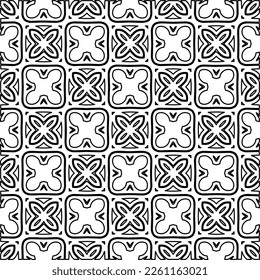 Stylish texture with figures from lines.
Abstract geometric black and white pattern for web page, textures, card, poster, fabric, textile. Monochrome graphic repeating design. 