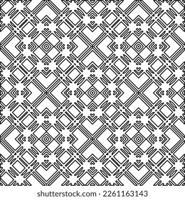 Stylish texture with figures from lines.
Abstract geometric black and white pattern for web page, textures, card, poster, fabric, textile. Monochrome graphic repeating design. 