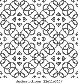 Stylish texture with figures from lines.
Abstract geometric black and white pattern for web page, textures, card, poster, fabric, textile. Monochrome graphic repeating design. 