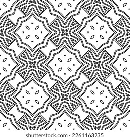 Stylish texture with figures from lines.
Abstract geometric black and white pattern for web page, textures, card, poster, fabric, textile. Monochrome graphic repeating design. 