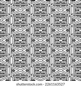 Textura elegante con figuras de líneas.
Resumen de patrones geométricos en blanco y negro para página web, texturas, tarjeta, afiche, tela, textil. Diseño repetitivo gráfico monocromo. 