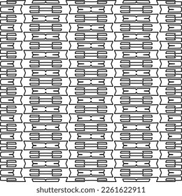 Textura elegante con figuras de líneas.
Resumen de patrones geométricos en blanco y negro para página web, texturas, tarjeta, afiche, tela, textil. Diseño repetitivo gráfico monocromo. 
