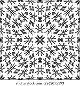 Stylish texture with figures from lines.
Abstract geometric black and white pattern for web page, textures, card, poster, fabric, textile. Monochrome graphic repeating design. 
