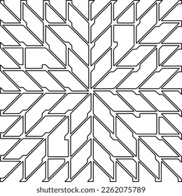 Stylish texture with figures from lines.
Abstract geometric black and white pattern for web page, textures, card, poster, fabric, textile. Monochrome graphic repeating design. 
