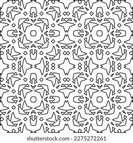 Textura elegante con figuras de líneas.
Resumen de patrones geométricos en blanco y negro para página web, texturas, tarjeta, afiche, tela, textil. Diseño repetitivo gráfico monocromo. 