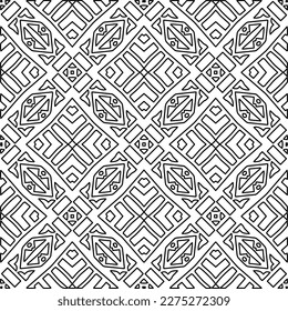 Stylish texture with figures from lines.
Abstract geometric black and white pattern for web page, textures, card, poster, fabric, textile. Monochrome graphic repeating design. 