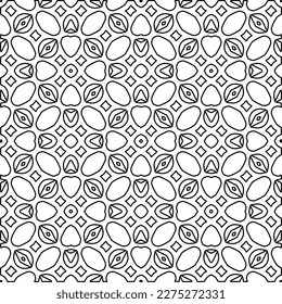 Stylish texture with figures from lines.
Abstract geometric black and white pattern for web page, textures, card, poster, fabric, textile. Monochrome graphic repeating design. 