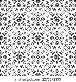 Stylish texture with figures from lines.
Abstract geometric black and white pattern for web page, textures, card, poster, fabric, textile. Monochrome graphic repeating design. 