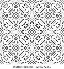 Stylish texture with figures from lines.
Abstract geometric black and white pattern for web page, textures, card, poster, fabric, textile. Monochrome graphic repeating design. 