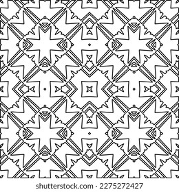 Stylish texture with figures from lines.
Abstract geometric black and white pattern for web page, textures, card, poster, fabric, textile. Monochrome graphic repeating design. 