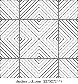 Stylish texture with figures from lines.
Abstract geometric black and white pattern for web page, textures, card, poster, fabric, textile. Monochrome graphic repeating design. 