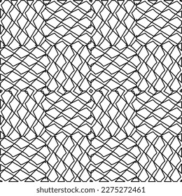 Stylish texture with figures from lines.
Abstract geometric black and white pattern for web page, textures, card, poster, fabric, textile. Monochrome graphic repeating design. 