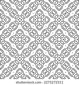 Stylish texture with figures from lines.
Abstract geometric black and white pattern for web page, textures, card, poster, fabric, textile. Monochrome graphic repeating design. 