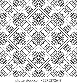 Stylish texture with figures from lines.
Abstract geometric black and white pattern for web page, textures, card, poster, fabric, textile. Monochrome graphic repeating design. 