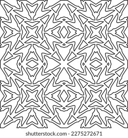 Stylish texture with figures from lines.
Abstract geometric black and white pattern for web page, textures, card, poster, fabric, textile. Monochrome graphic repeating design. 
