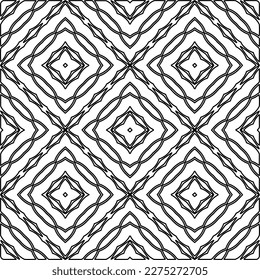 Stylish texture with figures from lines.
Abstract geometric black and white pattern for web page, textures, card, poster, fabric, textile. Monochrome graphic repeating design. 