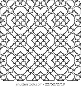 Stylish texture with figures from lines.
Abstract geometric black and white pattern for web page, textures, card, poster, fabric, textile. Monochrome graphic repeating design. 