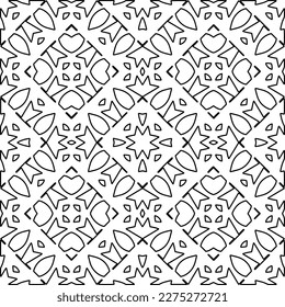 Stylish texture with figures from lines.
Abstract geometric black and white pattern for web page, textures, card, poster, fabric, textile. Monochrome graphic repeating design. 