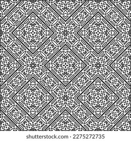 Stylish texture with figures from lines.
Abstract geometric black and white pattern for web page, textures, card, poster, fabric, textile. Monochrome graphic repeating design. 