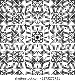 Stylish texture with figures from lines.
Abstract geometric black and white pattern for web page, textures, card, poster, fabric, textile. Monochrome graphic repeating design. 