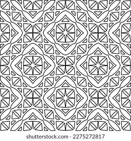 Stylish texture with figures from lines.
Abstract geometric black and white pattern for web page, textures, card, poster, fabric, textile. Monochrome graphic repeating design. 