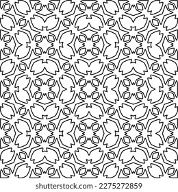 Stylish texture with figures from lines.
Abstract geometric black and white pattern for web page, textures, card, poster, fabric, textile. Monochrome graphic repeating design. 