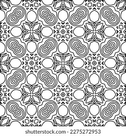 Stylish texture with figures from lines.
Abstract geometric black and white pattern for web page, textures, card, poster, fabric, textile. Monochrome graphic repeating design. 