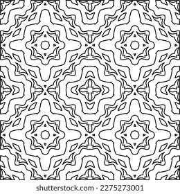 Stylish texture with figures from lines.
Abstract geometric black and white pattern for web page, textures, card, poster, fabric, textile. Monochrome graphic repeating design. 