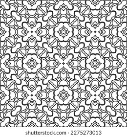 Stylish texture with figures from lines.
Abstract geometric black and white pattern for web page, textures, card, poster, fabric, textile. Monochrome graphic repeating design. 