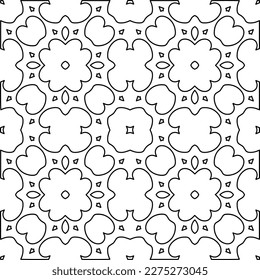 Stylish texture with figures from lines.
Abstract geometric black and white pattern for web page, textures, card, poster, fabric, textile. Monochrome graphic repeating design. 