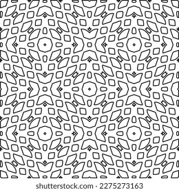 Stylish texture with figures from lines.
Abstract geometric black and white pattern for web page, textures, card, poster, fabric, textile. Monochrome graphic repeating design. 