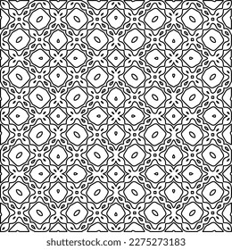 Stilvolle Textur mit Figuren aus Linien.
Abstraktes geometrisches Schwarz-Weiß-Muster für Webseiten, Texturen, Karten, Plakate, Gewebe, Textilien. Monochrome grafische Wiederholungsdesign. 