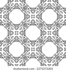 Stylish texture with figures from lines.
Abstract geometric black and white pattern for web page, textures, card, poster, fabric, textile. Monochrome graphic repeating design. 