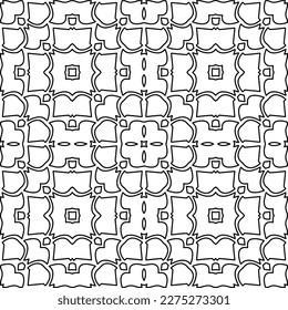 Stylish texture with figures from lines.
Abstract geometric black and white pattern for web page, textures, card, poster, fabric, textile. Monochrome graphic repeating design. 