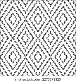 Stylish texture with figures from lines.
Abstract geometric black and white pattern for web page, textures, card, poster, fabric, textile. Monochrome graphic repeating design. 