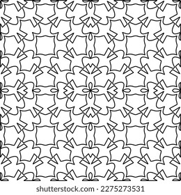 Stylish texture with figures from lines.
Abstract geometric black and white pattern for web page, textures, card, poster, fabric, textile. Monochrome graphic repeating design. 
